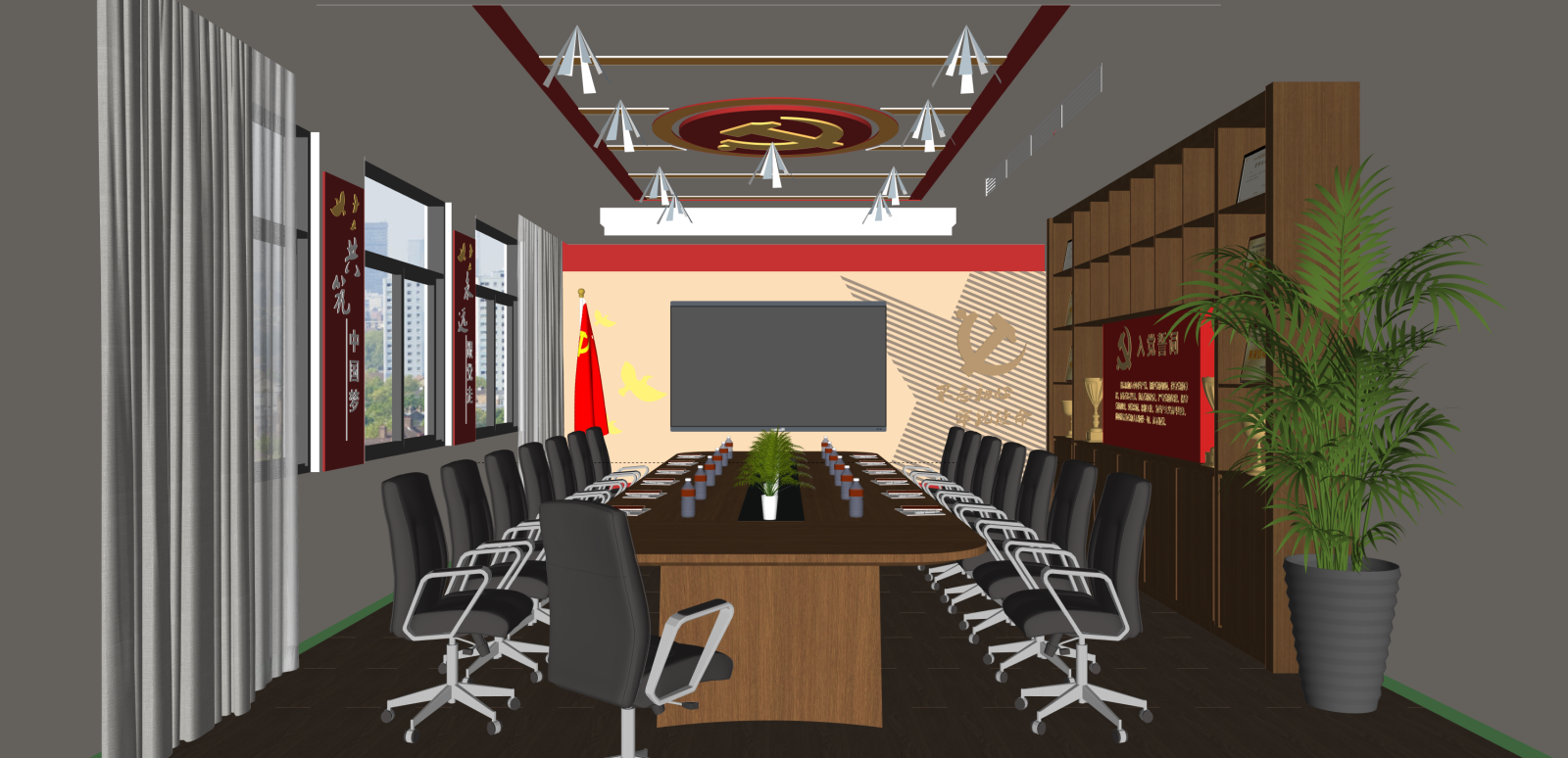 现代会议室SU模型下载【ID:1215931765】