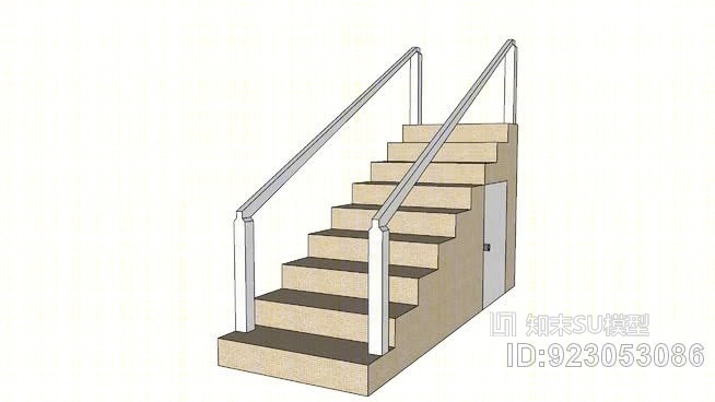 楼梯（中间）SU模型下载【ID:923053086】