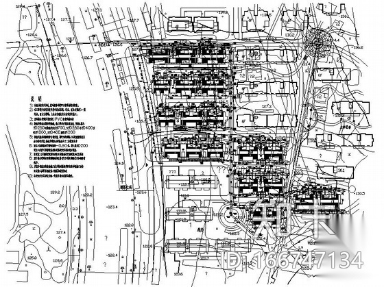 山东某小区给排水管道总平面图cad施工图下载【ID:166747134】