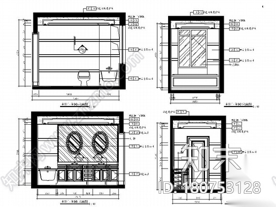 [山东]欧式轻奢华丽样板间室内施工图（含实景照片）cad施工图下载【ID:180753128】