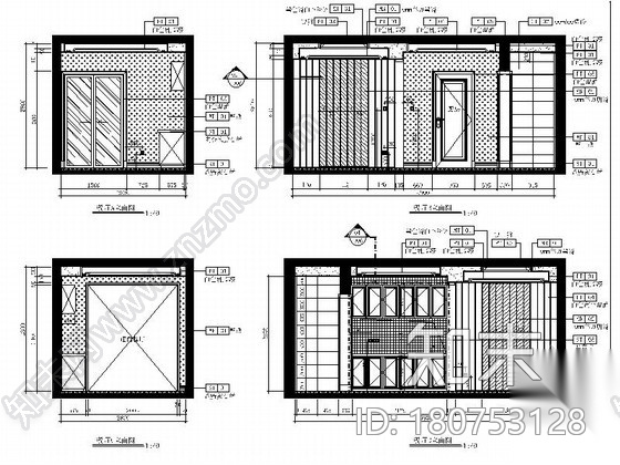 [山东]欧式轻奢华丽样板间室内施工图（含实景照片）cad施工图下载【ID:180753128】