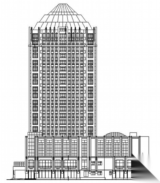 [南洋]某国际二十层商城建筑施工图cad施工图下载【ID:168116136】