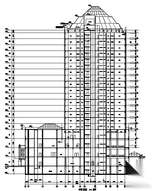 [南洋]某国际二十层商城建筑施工图cad施工图下载【ID:168116136】