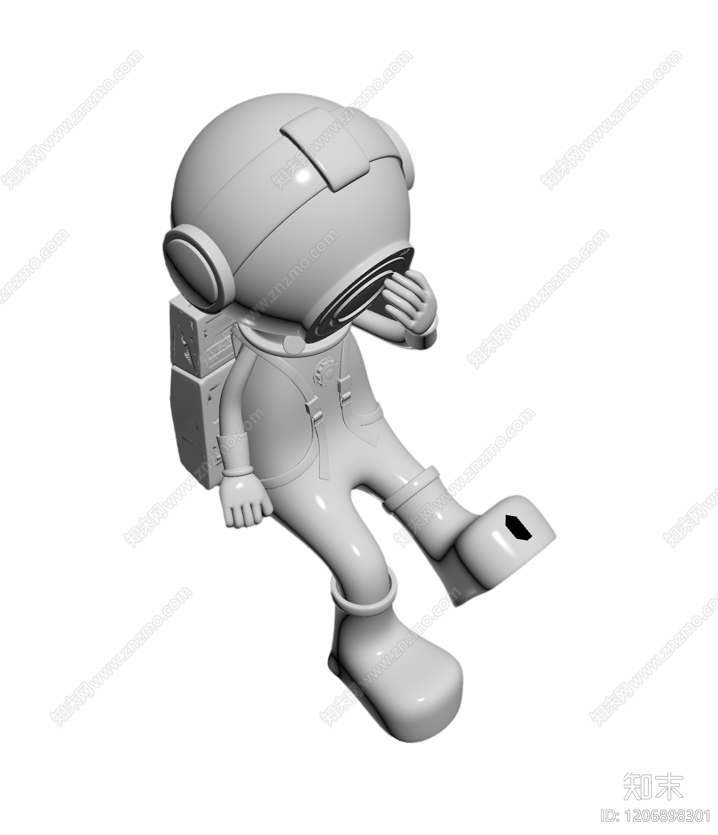 宇航员雕塑摆件3D模型下载【ID:1206898301】