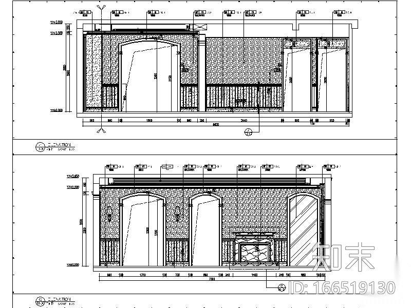 [天津]美式田园样板房设计施工图（含实景图）cad施工图下载【ID:166519130】