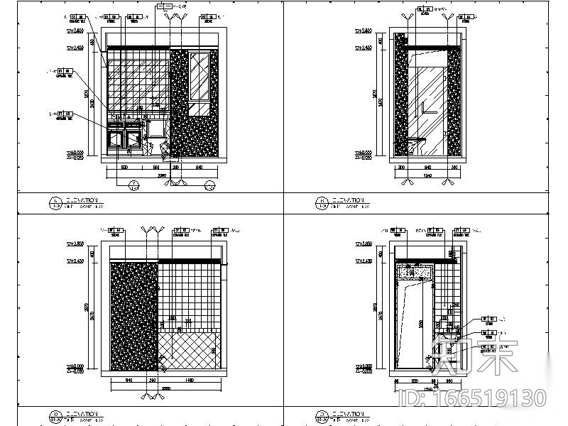 [天津]美式田园样板房设计施工图（含实景图）cad施工图下载【ID:166519130】