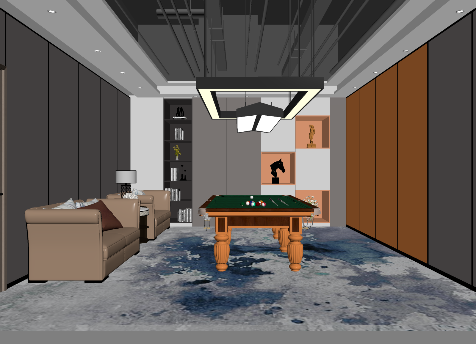 现代台球室3D模型下载【ID:1214296836】