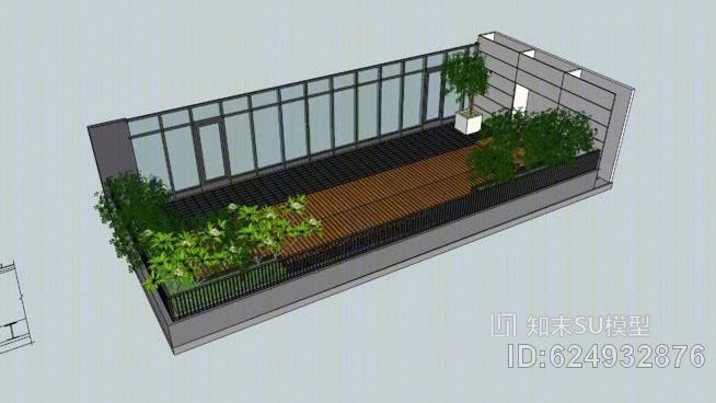 阳台花园SU模型下载【ID:624932876】