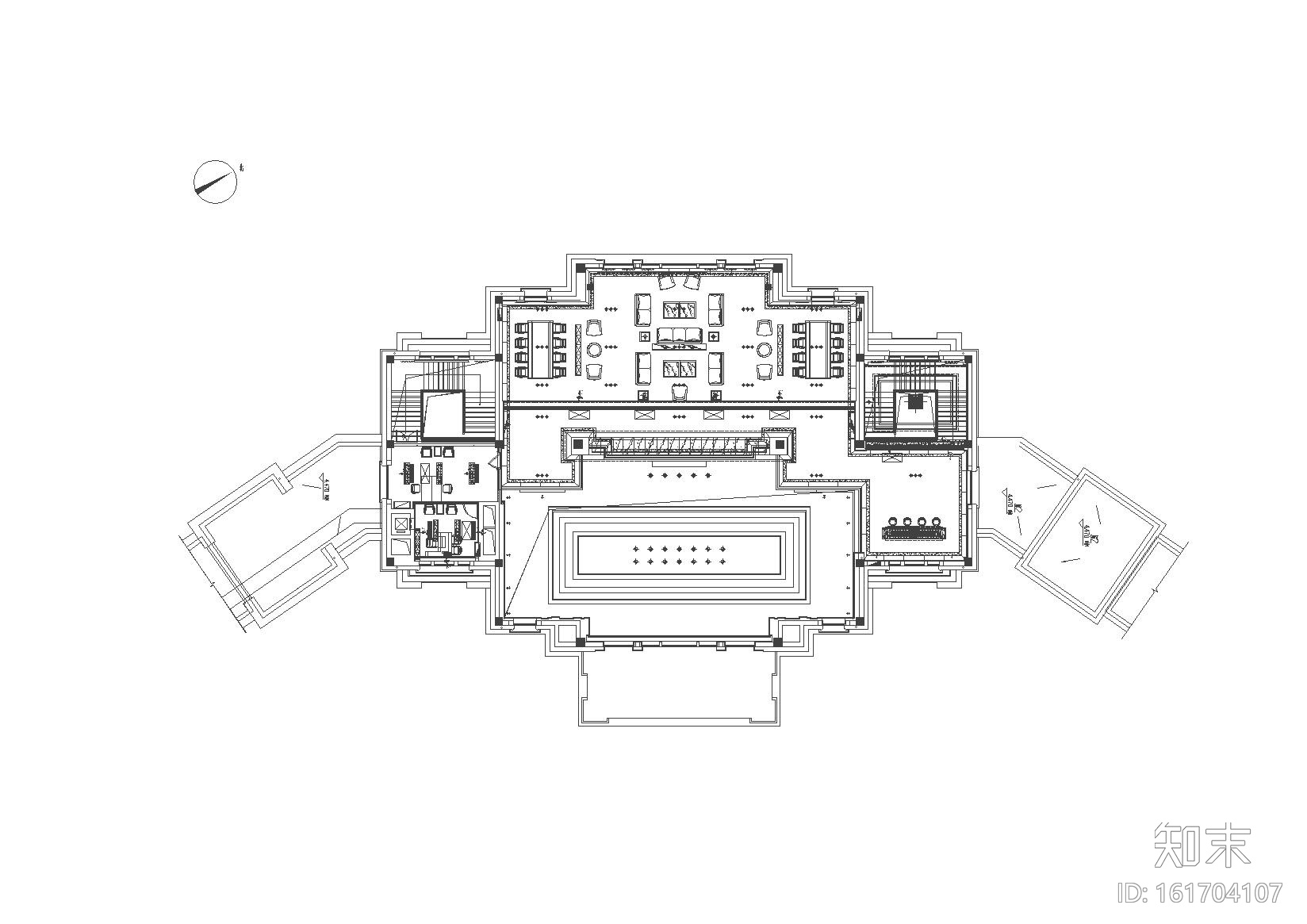 御景国际售楼部设计施工图（CAD）cad施工图下载【ID:161704107】