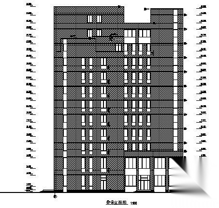 某十二层办公楼建筑方案图cad施工图下载【ID:151434198】