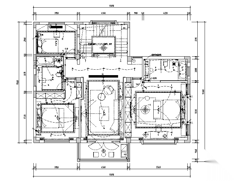 [浙江]现代中式风格自建别墅设计施工图（附效果图）施工图下载【ID:160099124】