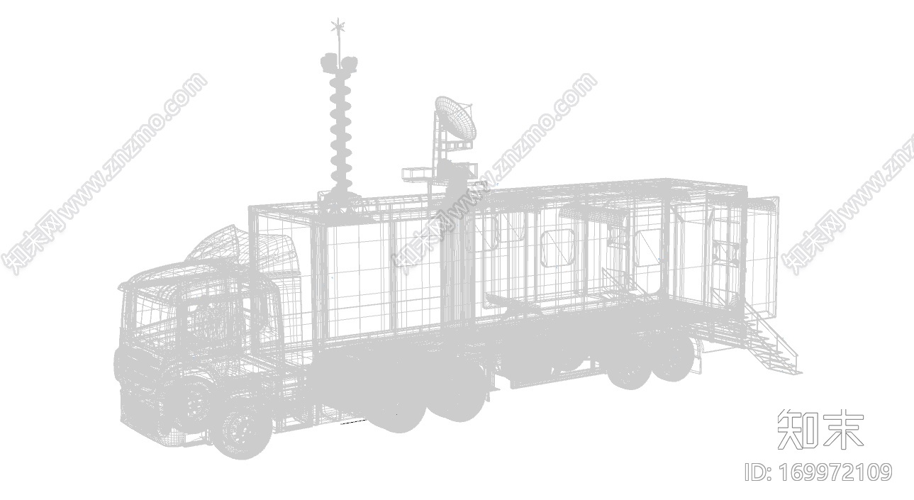 卫星电视转播车CG模型下载【ID:169972109】