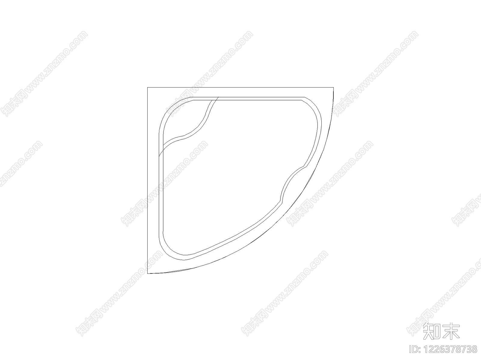 卫生间浴缸淋浴平立面图块cad施工图下载【ID:1226378738】