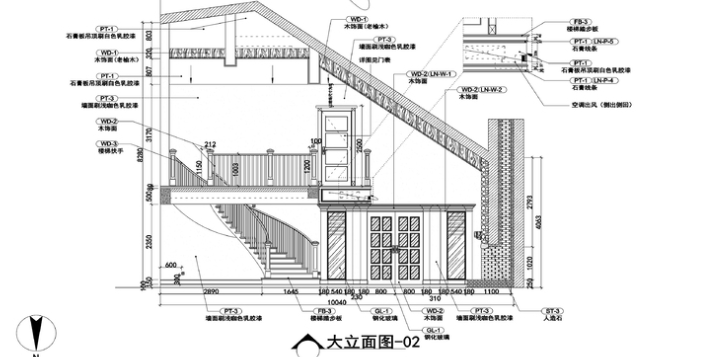 两层美式风格别墅室内装修施工图+效果图cad施工图下载【ID:160117135】