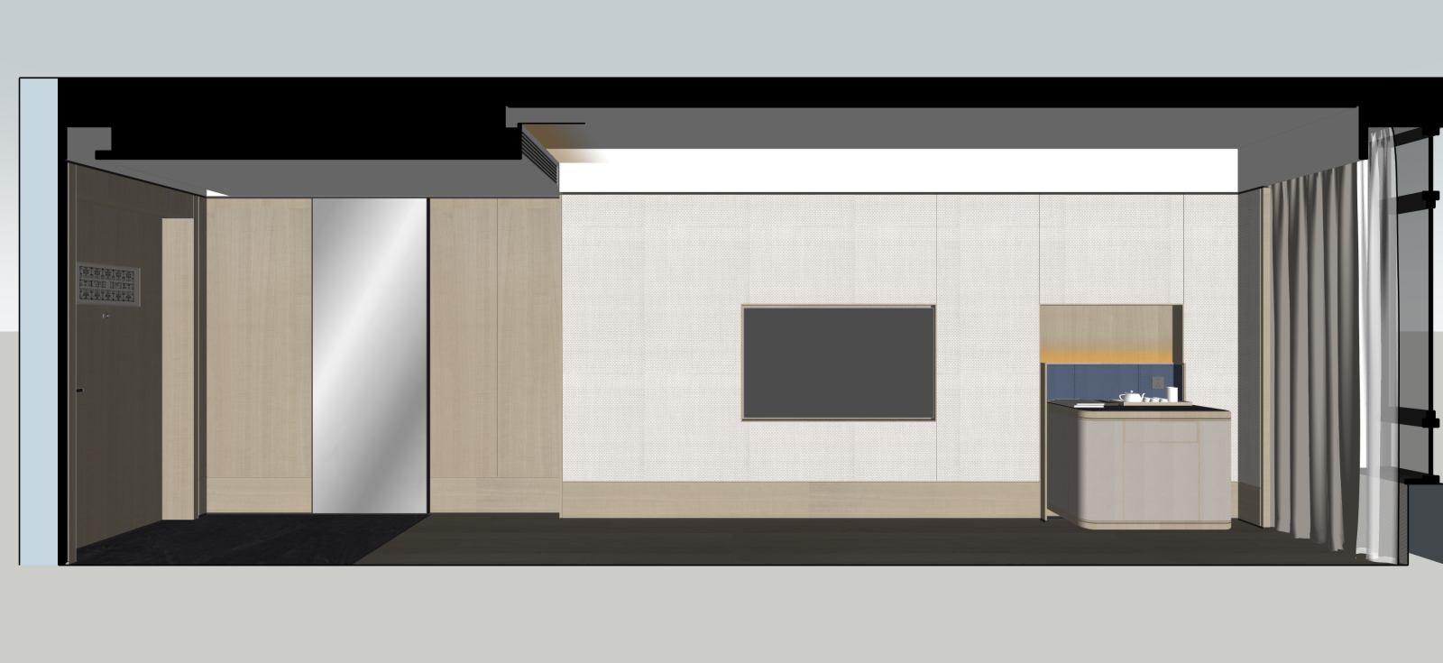 现代家居客厅SU模型下载【ID:1222256691】