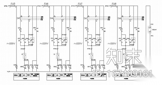排烟风机配电箱控制原理图cad施工图下载【ID:167409161】