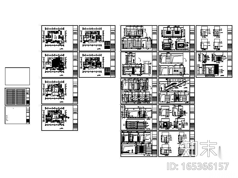 [上海]售楼处室内施工图（含实景）cad施工图下载【ID:165366157】