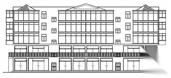 某市场四层综合楼建筑施工图cad施工图下载【ID:165142135】