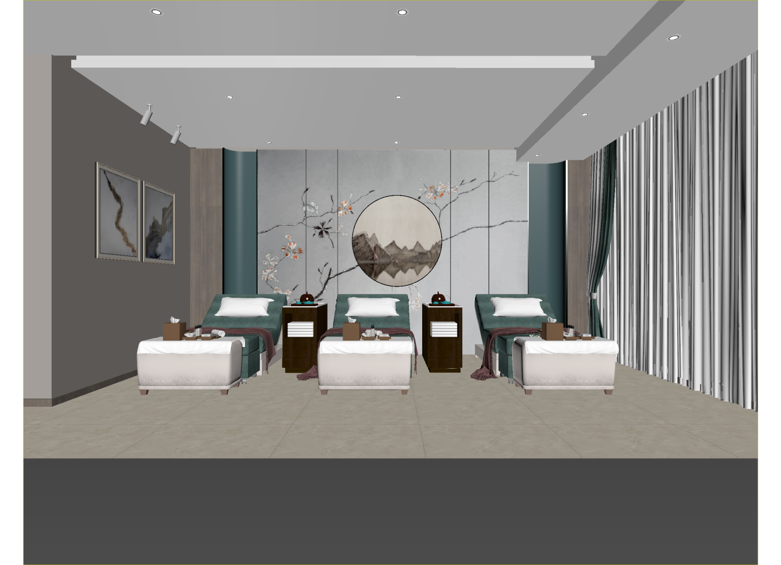 新中式美容院3D模型下载【ID:1214132748】
