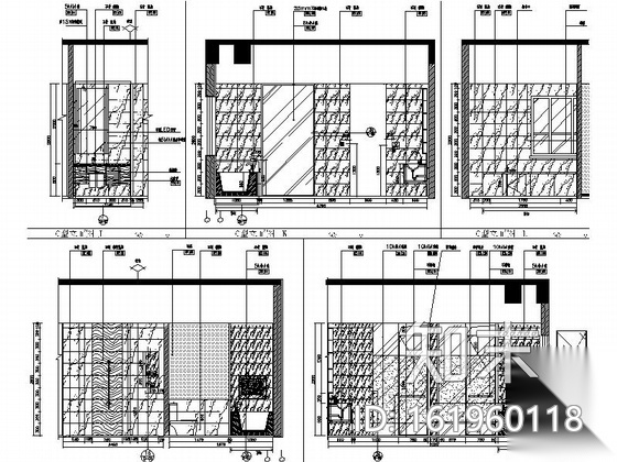 [重庆]现代简约四星级酒店行政套房室内设计施工图cad施工图下载【ID:161960118】