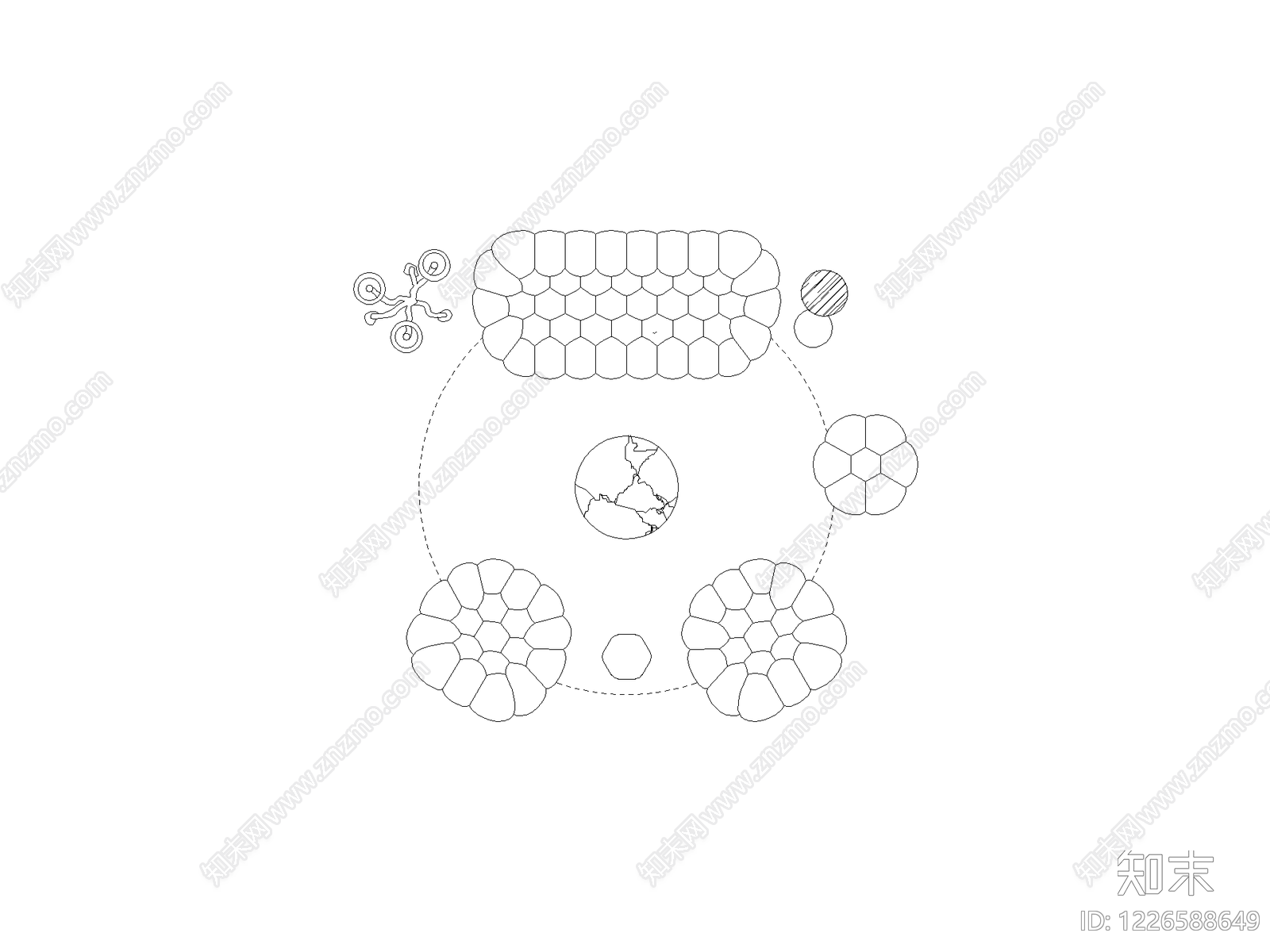 地面拼花cad施工图下载【ID:1226588649】