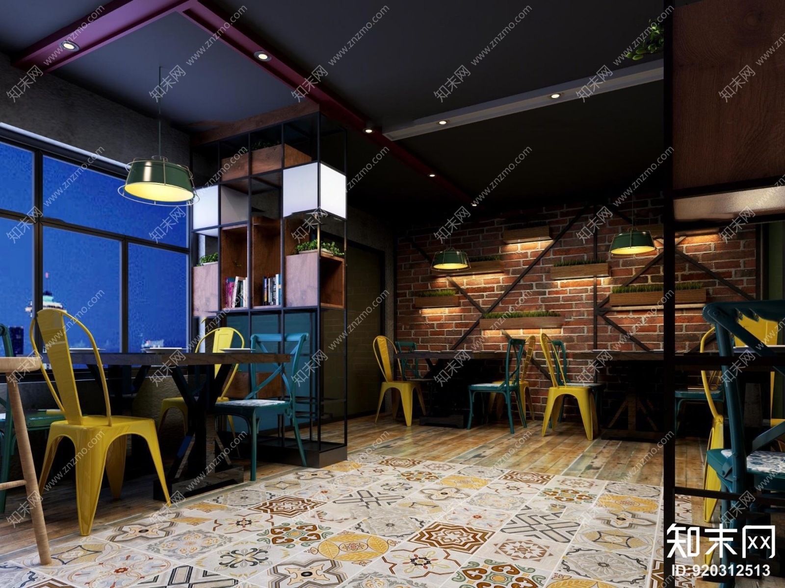 工业风西餐厅3D模型下载【ID:920312513】