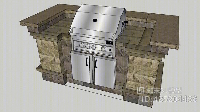 诺丁汉酒吧/烧烤岛（6.5′）SU模型下载【ID:425204458】