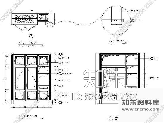 图块/节点酒店衣柜详图cad施工图下载【ID:832261732】
