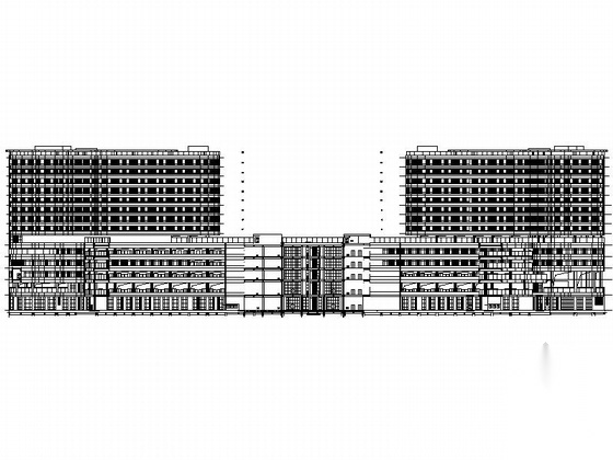 [广东]14层玻璃幕墙立面医院建筑设计施工图（2015年图纸...施工图下载【ID:160722168】