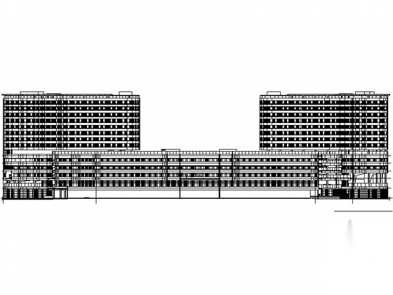 [广东]14层玻璃幕墙立面医院建筑设计施工图（2015年图纸...施工图下载【ID:160722168】