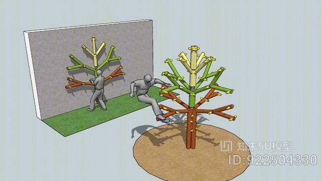 钢管猴杆树SU模型下载【ID:922504330】