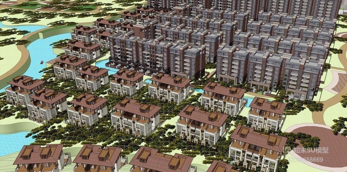 现代商业街SU模型下载【ID:26658669】
