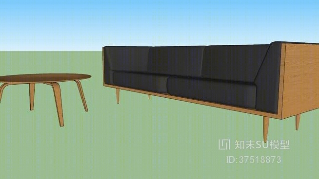 沙发茶几组合SU模型下载【ID:718156614】