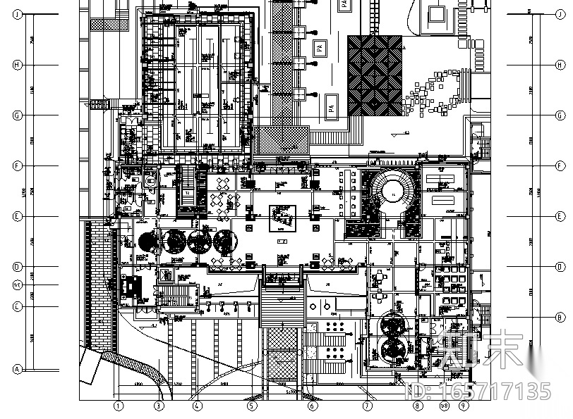金海花园城会所空间设计施工图（附效果图）cad施工图下载【ID:165717135】
