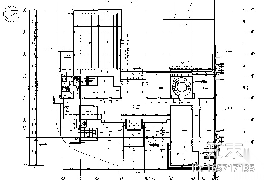 金海花园城会所空间设计施工图（附效果图）cad施工图下载【ID:165717135】