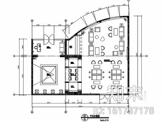 [山东]某小区售楼处室内装修施工图cad施工图下载【ID:161737178】