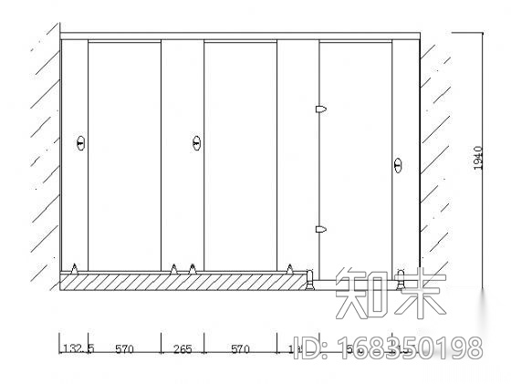 卫生间隔断图纸施工图下载【ID:168350198】