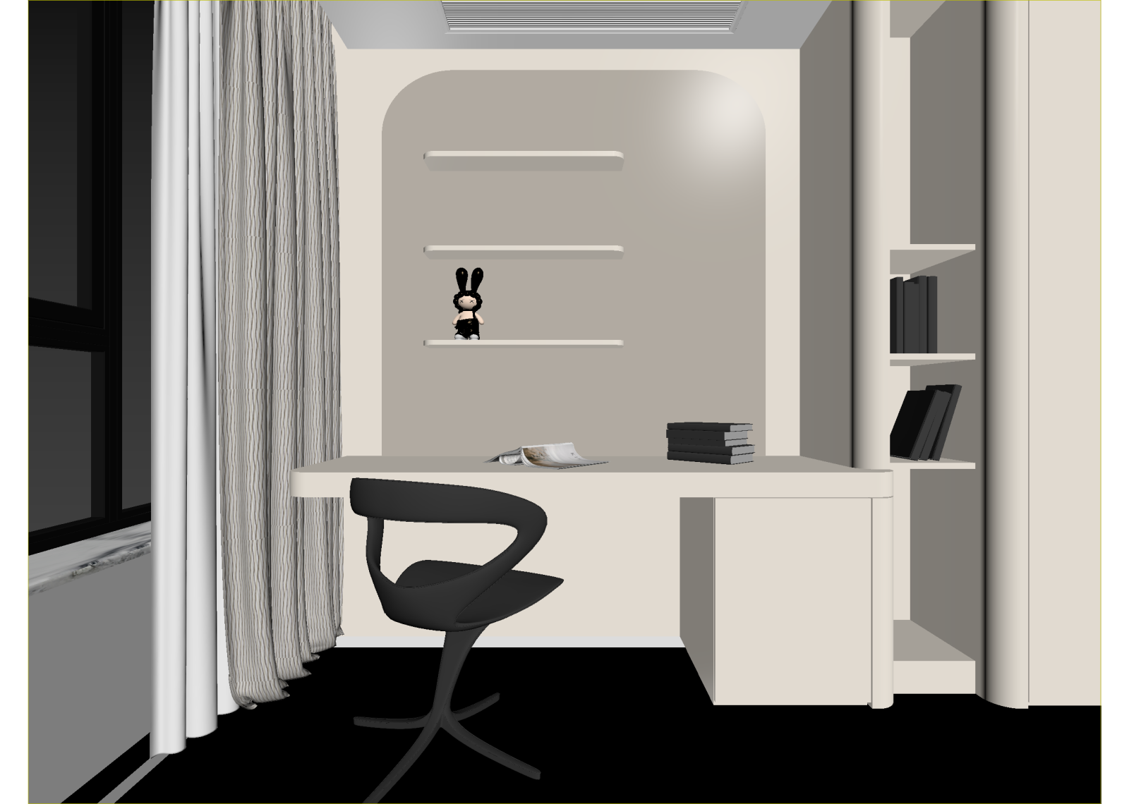 现代书房3D模型下载【ID:1214613662】