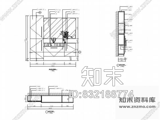 图块/节点现代居室餐厅5立面详图cad施工图下载【ID:832188774】