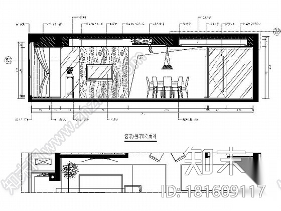 [福州]现代简约风格五居室样板间装修图（含效果）cad施工图下载【ID:181609117】