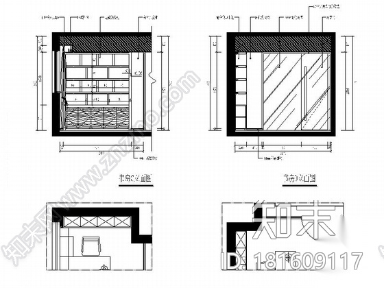 [福州]现代简约风格五居室样板间装修图（含效果）cad施工图下载【ID:181609117】