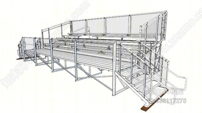 5排高架看台-优势点系列（27英尺）SU模型下载【ID:936117275】