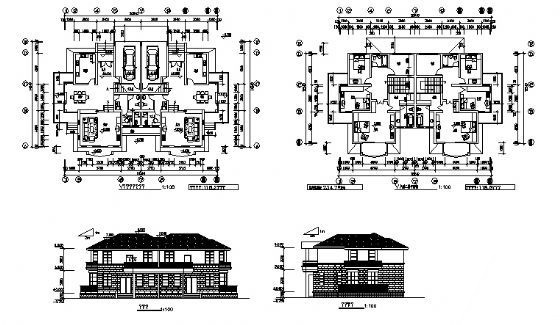 某二层别墅（C4型）建筑方案图cad施工图下载【ID:149919120】