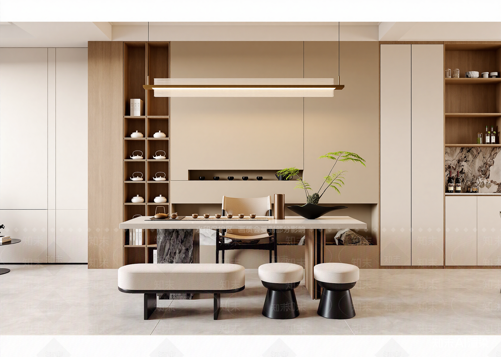 现代茶室3D模型下载【ID:1214679701】