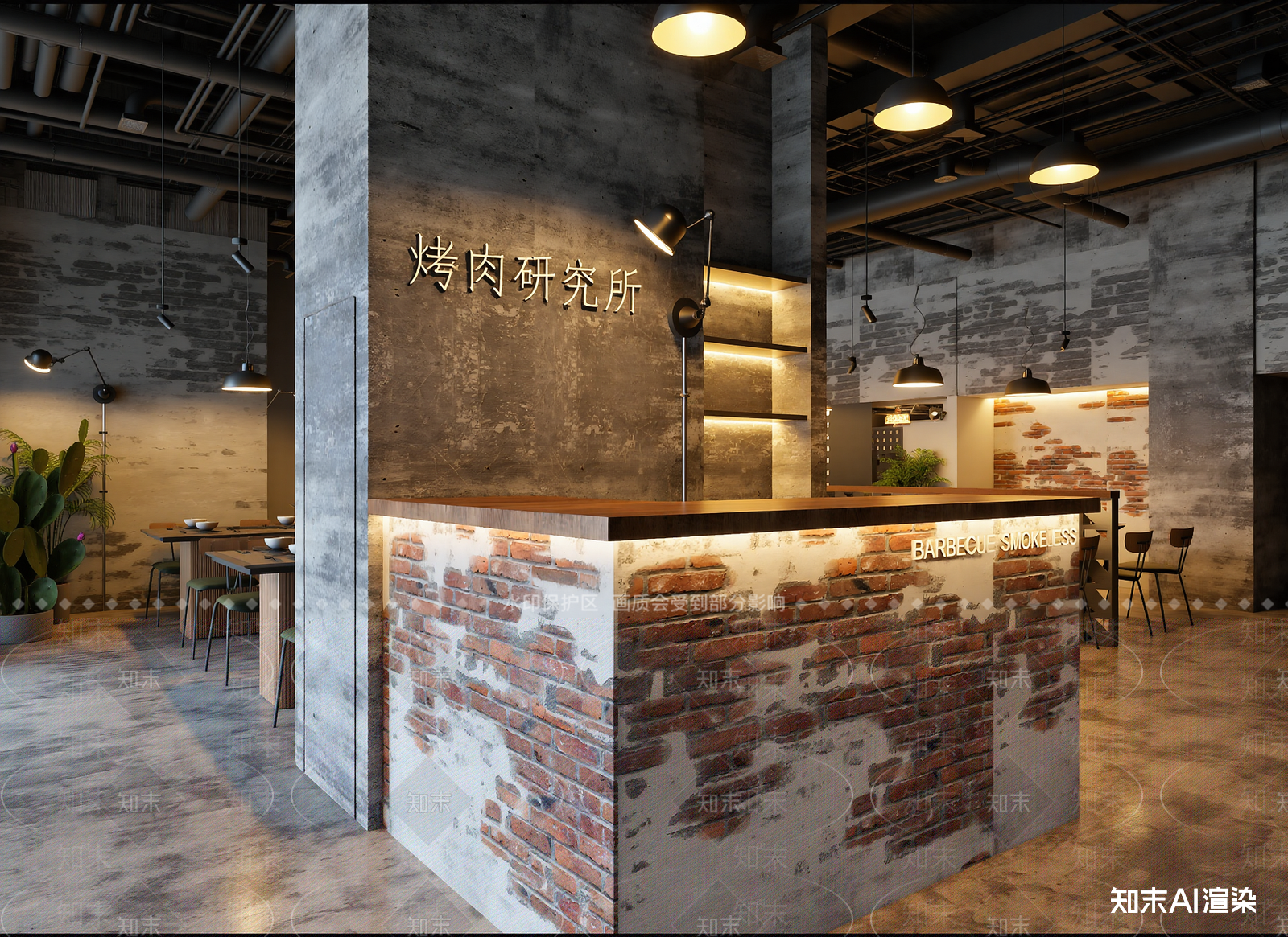 工业烤肉店3D模型下载【ID:1214814779】