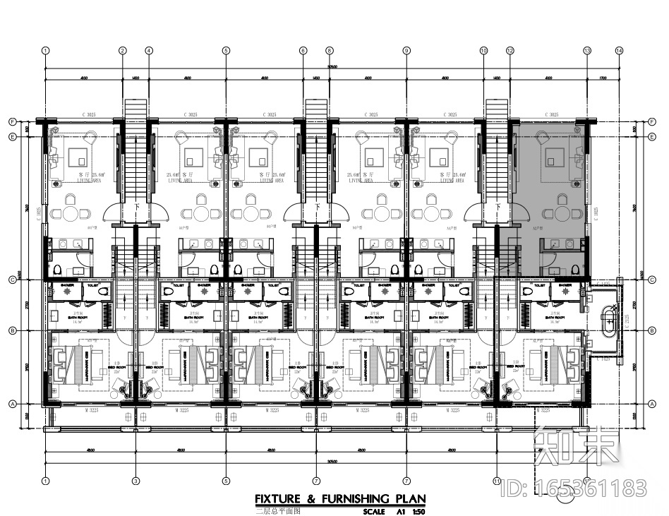 丽江复华度假世界七套别墅CAD施工图+效果图施工图下载【ID:165361183】