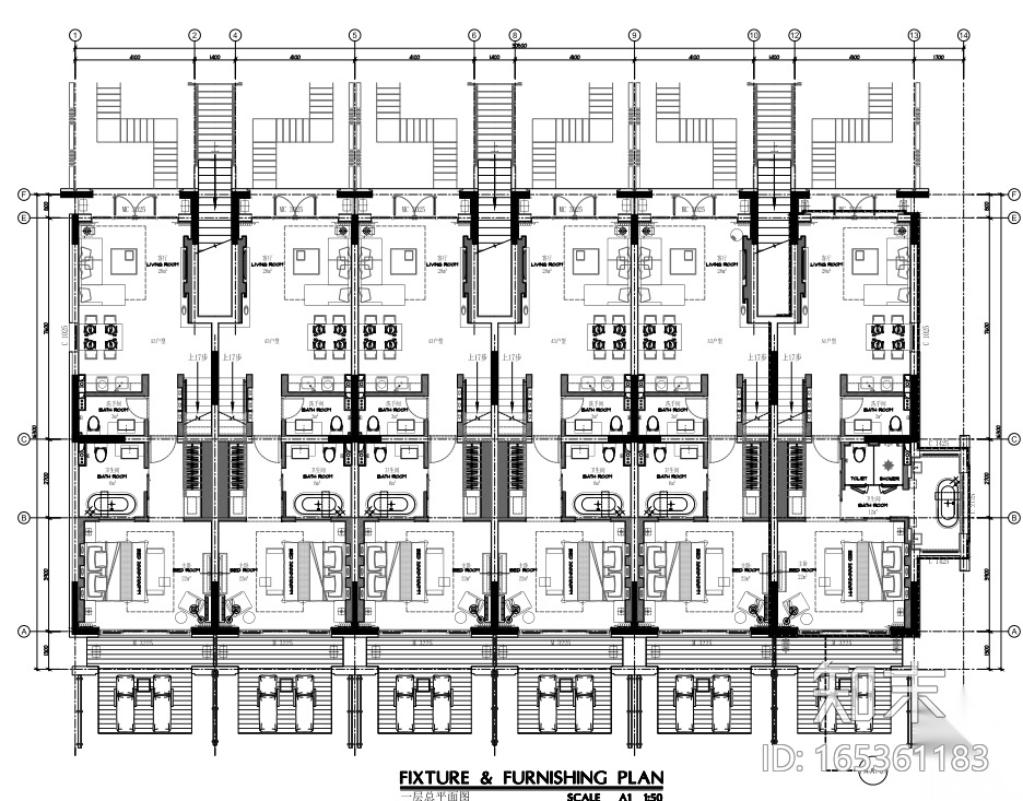 丽江复华度假世界七套别墅CAD施工图+效果图施工图下载【ID:165361183】