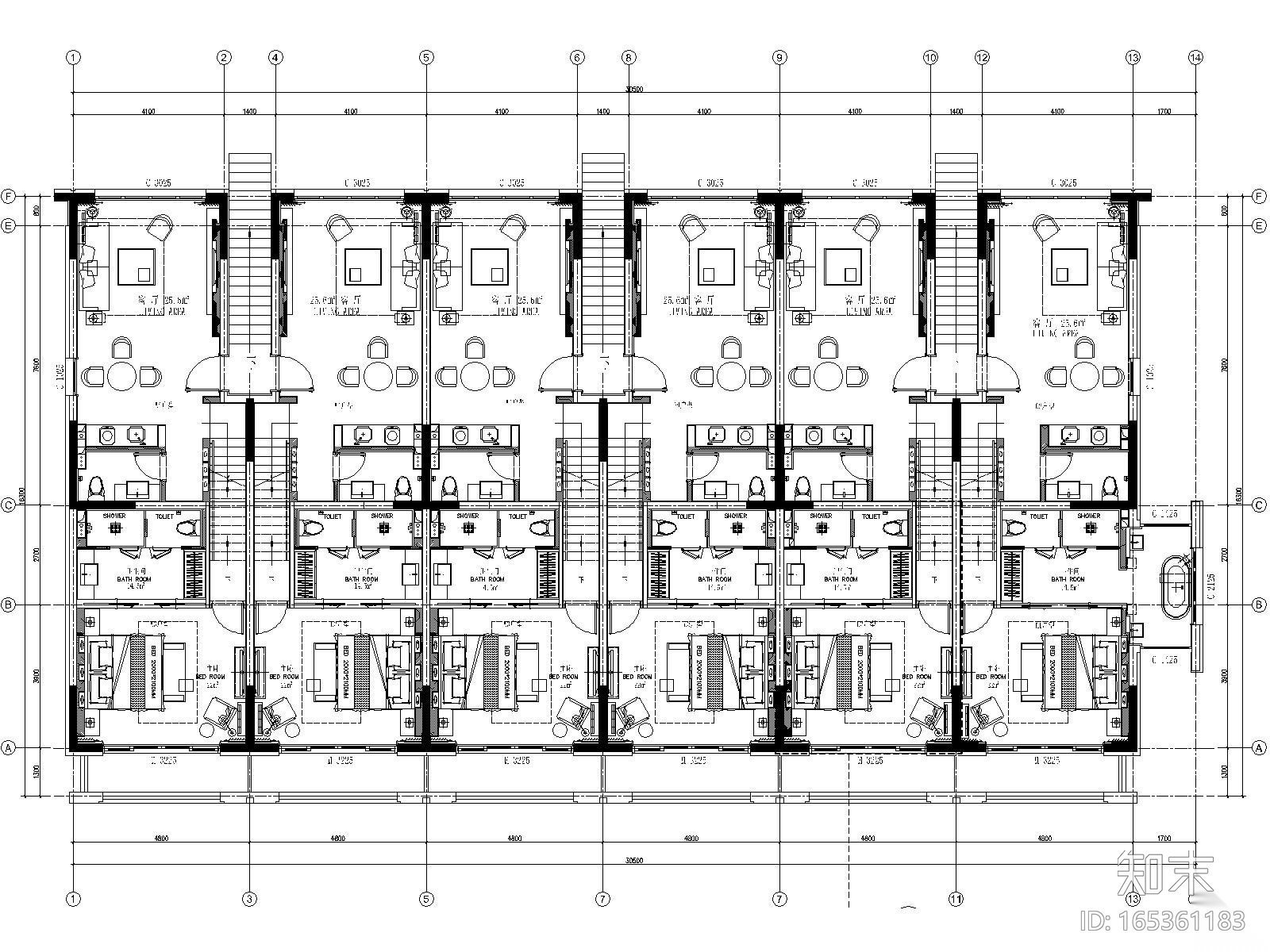 丽江复华度假世界七套别墅CAD施工图+效果图施工图下载【ID:165361183】