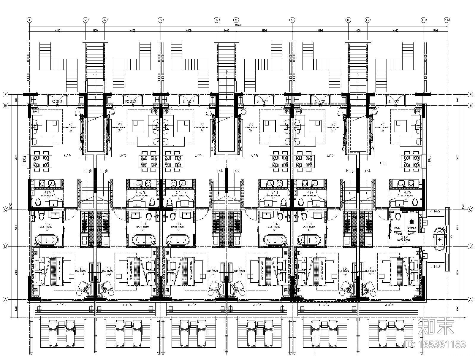 丽江复华度假世界七套别墅CAD施工图+效果图施工图下载【ID:165361183】