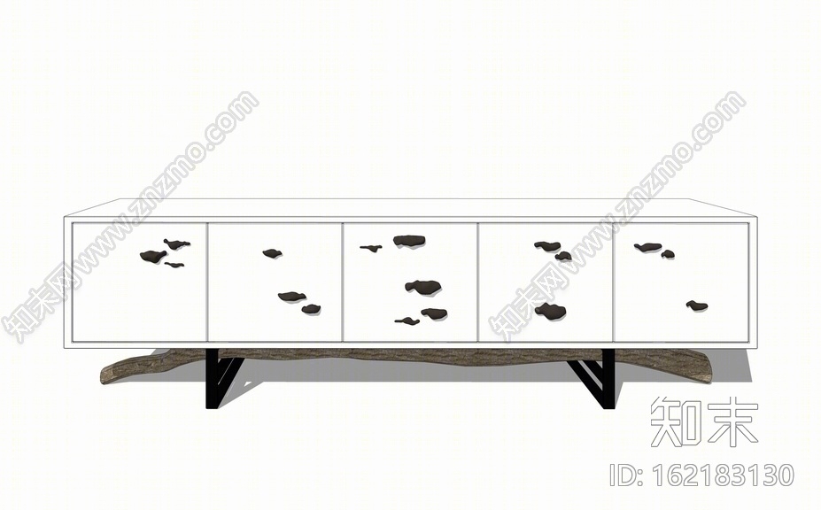 现代电视柜SU模型下载【ID:162183130】